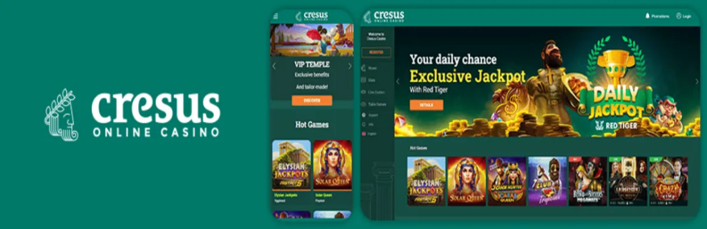 Page d'accueil du site officiel Cresus Casino