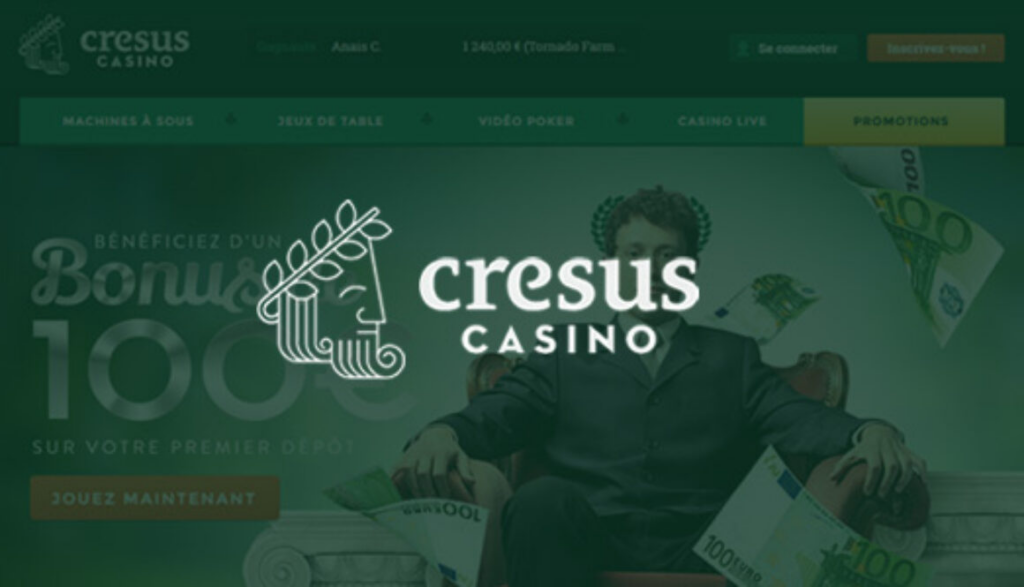 Page officielle du site Cresus Casino