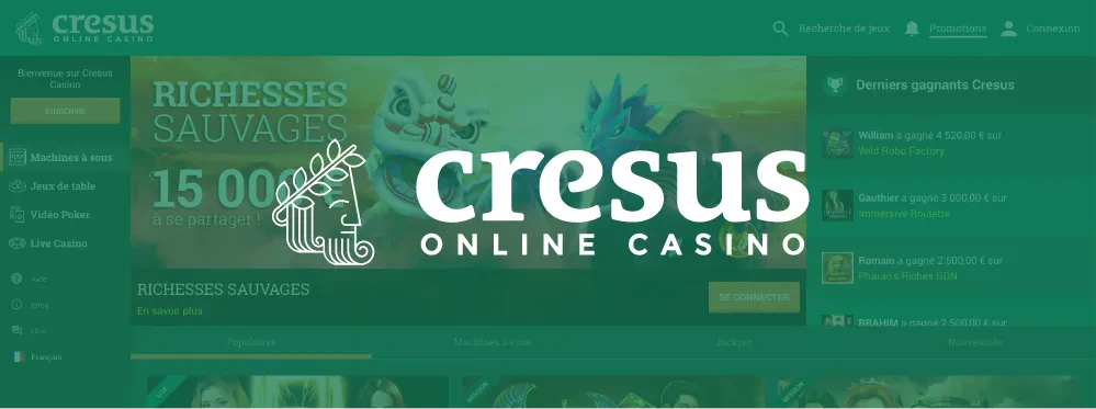 jeu en direct sur le casino en ligne cresus
